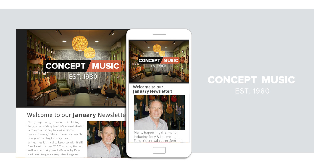 Concept Music email design and campaign